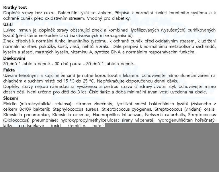 Příbalový leták - Luivac Immun tbl.30