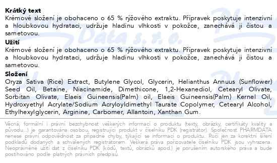 Příbalový leták - COSRX Maska noční s rýží 60ml