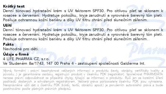 Příbalový leták - Cetaphil PROREDNESS Denní tónovací hydratační krém SPF 30 50 ml