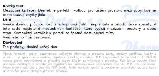 Příbalový leták - DenTek Easy Brush mezizubní kartáček 0.5mm 6ks