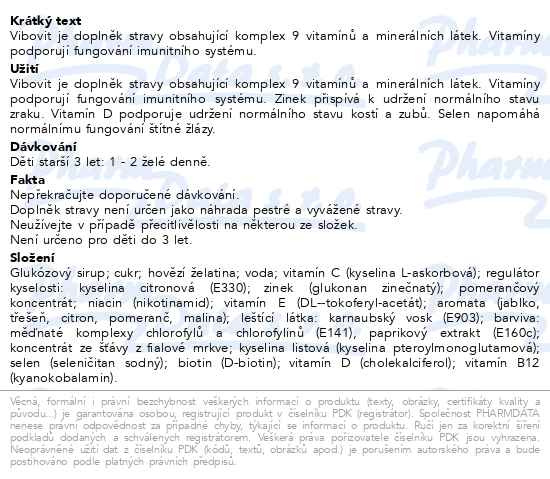Příbalový leták - Vibovit Polar, želé multivitaminy 50 ks