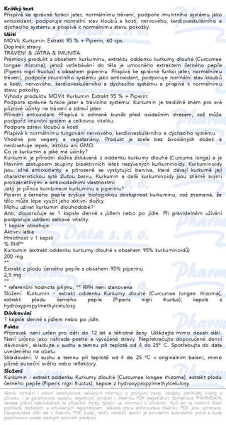 Příbalový leták - MOVit Kurkumin 95% + Piperin PREMIUM cps.60
