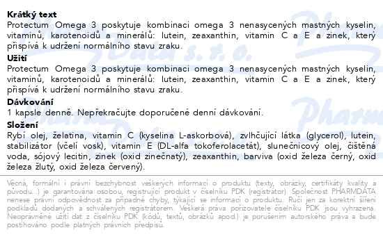 Příbalový leták - Protectum Omega 3 90 kapslí