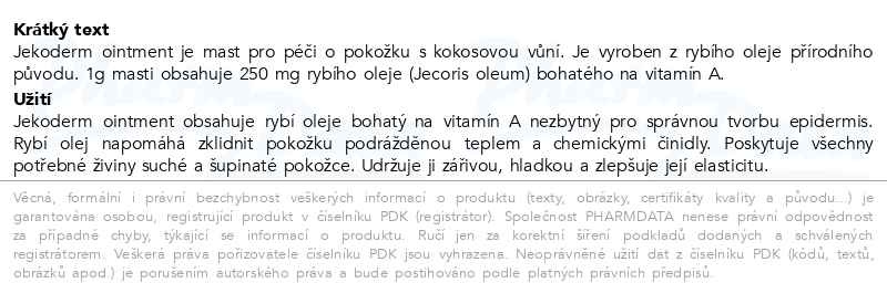 Příbalový leták - Jekoderm ointment 25g Galenika
