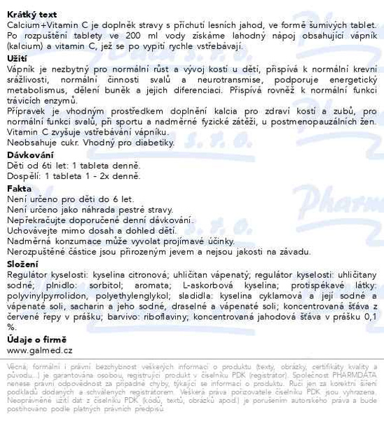Příbalový leták - Galmed Calcium 300mg s vitaminem C XXL, 24 šumivých tablet