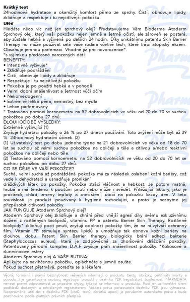 Příbalový leták - BIODERMA Atoderm sprchový olej 500ml