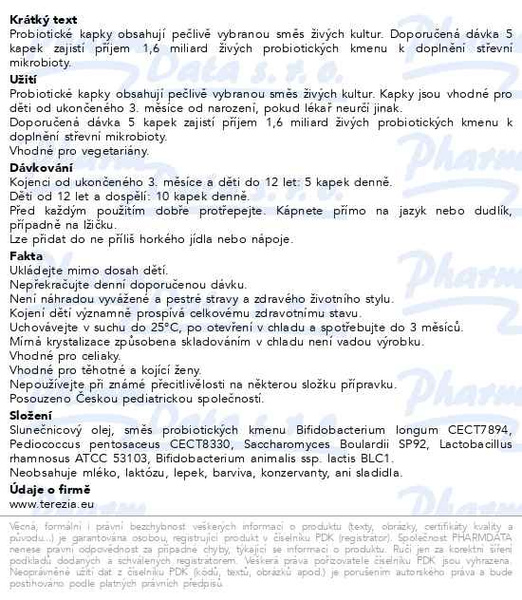 Příbalový leták - TEREZIA Probiotika BABY 10ml