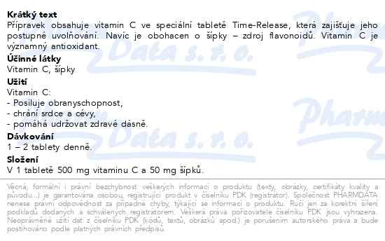 Příbalový leták - GS Vitamin C500 se šípky 100+20 tablet