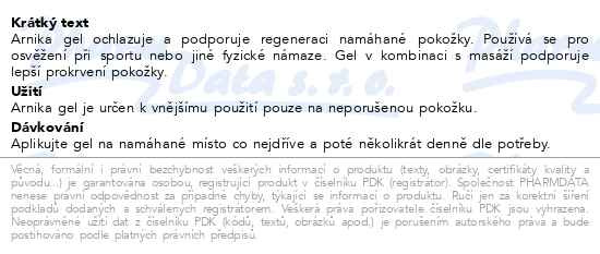 Příbalový leták - WELEDA Arnikový gel 25g