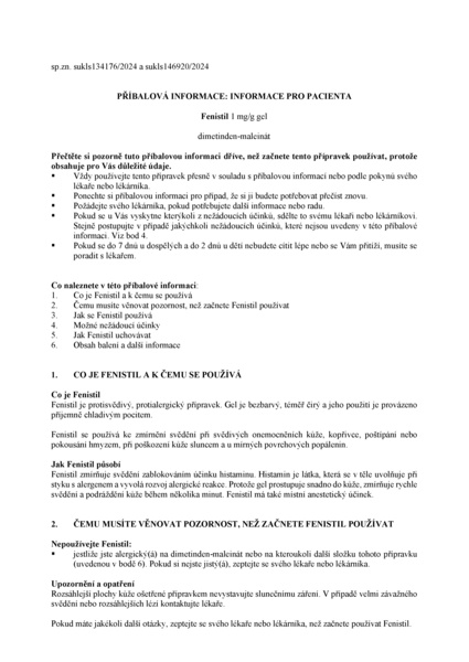 Příbalový leták (SUKL) - Fenistil gel 1mg/g při svědění pokožky 50g