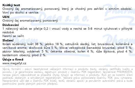 Příbalový leták - Megafyt Vánoční hvězda 10x2g