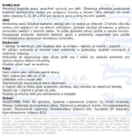 Příbalový leták - MOVit Energy probiotika pro děti cucavých tbl.60