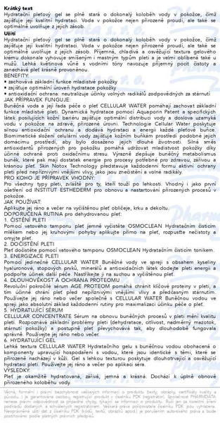 Příbalový leták - ESTHEDERM Eau Cellulaire hydratační gel 50ml