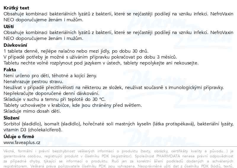 Příbalový leták - Favea NefroVaxin NEO tbl.30
