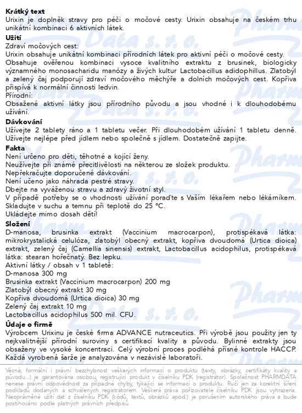 Příbalový leták - ADVANCE Urixin 60 tablet