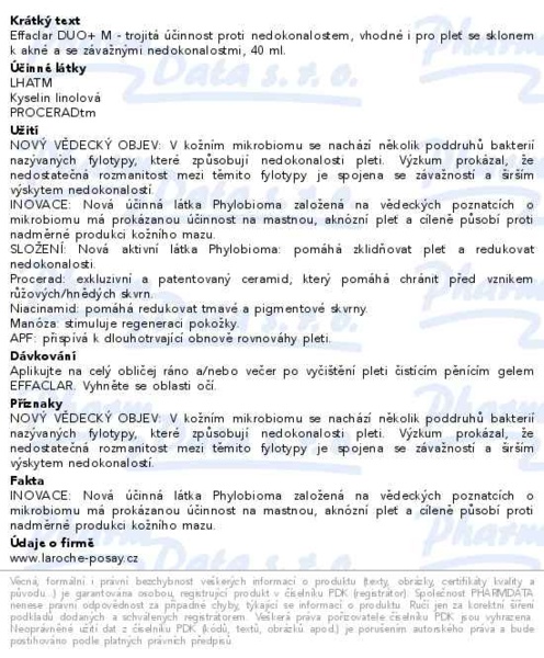 Příbalový leták - LA ROCHE-POSAY Effaclar DUO+ M 40ml