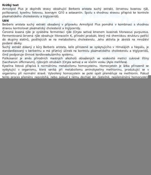 Příbalový leták - ArmoLIPID PLUS tbl.30
