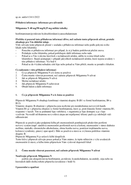 Příbalový leták (SUKL) - Milgamma N por.cps.mol.50