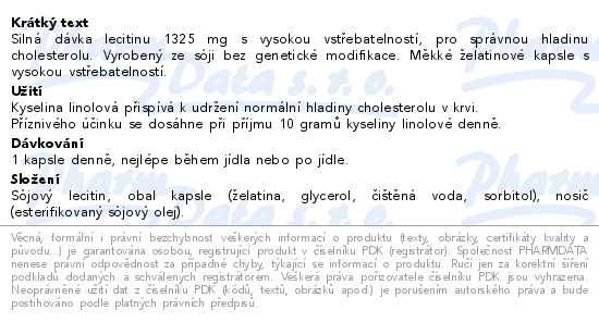 Příbalový leták - GS MegaLecitin 1325mg 130+20 kapslí dárek