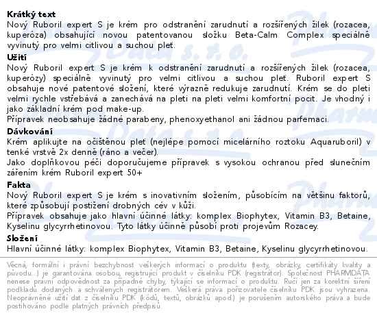 Příbalový leták - ISISPHARMA Ruboril Expert S krém 40ml