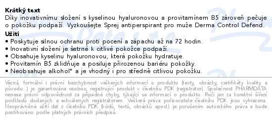 Příbalový leták - NIVEA MEN Derma Control Defend AP sprej 150ml
