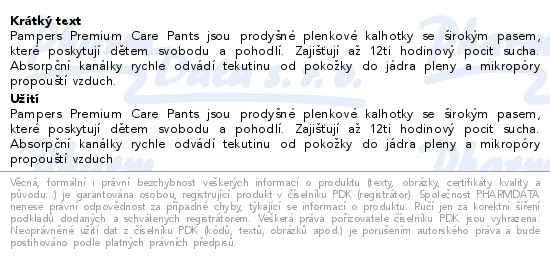 Příbalový leták - Pampers Pants Premium Care Monthly Box S6 (93ks)