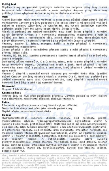 Příbalový leták - Centrum multivitamín pro ženy 90 tablet