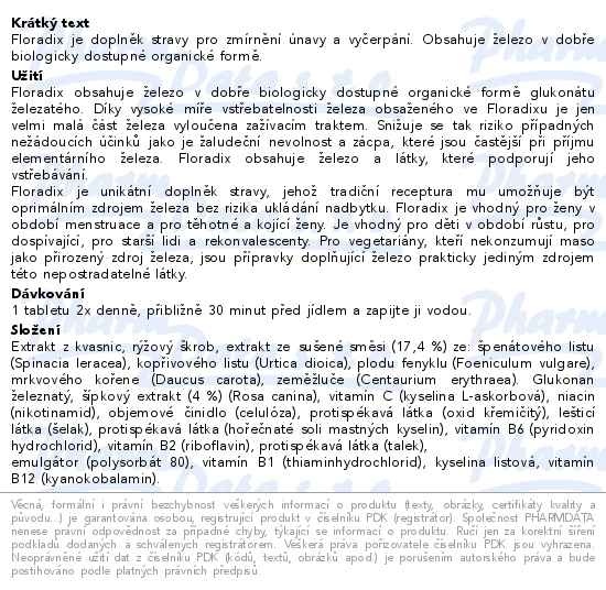 Příbalový leták - Salus Floradix tablety 84ks