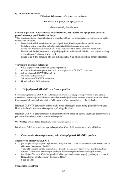 Příbalový leták (SUKL) - Olynth 1mg/ml nas.spr.sol.1x10 ml I