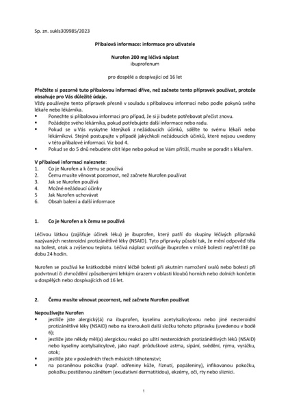 Příbalový leták (SUKL) - Nurofen 200mg emp.med.2ks
