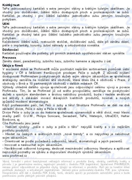 Příbalový leták - TePe Compact Tuft blistr