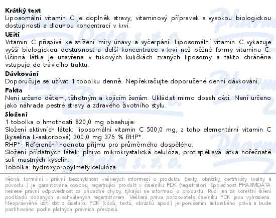Příbalový leták - Naturprodukt lipozomální vitamin C 60x500 mg