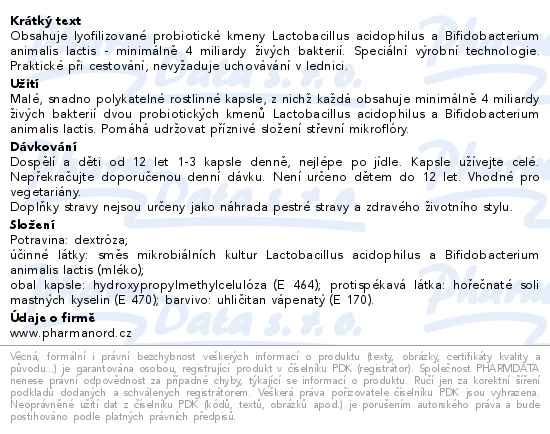 Příbalový leták - Bioaktivní Laktoflora 60 kapslí