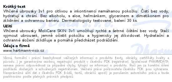 Příbalový leták - MoliCare Skin Vlhčené ubrousky 3v1 30ks