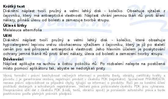 Příbalový leták - FIXAplast HERPES náplast na opary 15ks