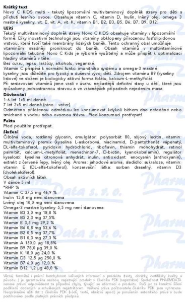 Příbalový leták - Novo C Kids Multivitamin 120ml
