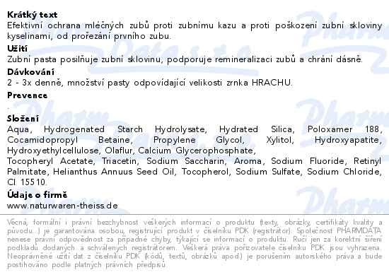 Příbalový leták - Lacalut Kids 2-6 let zubní pasta 55ml