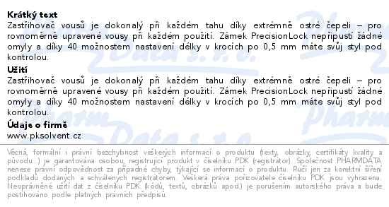Příbalový leták - Braun Series 5 BT5 zastřihovač vousů