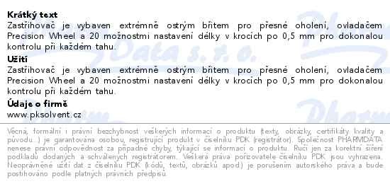 Příbalový leták - Braun Series 3 BT3 zastřihovač vousů BT3500