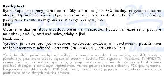 Příbalový leták - Rychlonáplast elastická 25mmx450cm tělová