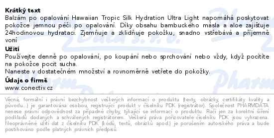Příbalový leták - Hawaiian Tropic Hydrating After Sun lotion 60ml