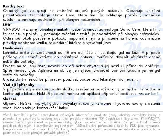 Příbalový leták - ViraSoothe SprayGel 60ml