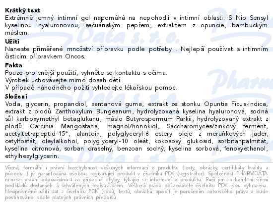 Příbalový leták - Oncos Intimní gel 30ml