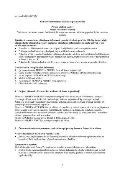 Příbalový leták (SUKL) - Persen tbl.obd.40