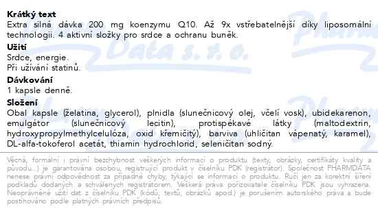 Příbalový leták - GS Koenzym Lipo Q10 Cardio 200mg 45 kapslí