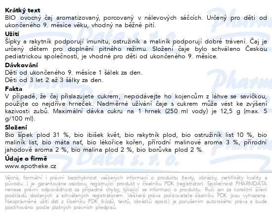 Příbalový leták - Apotheke Pohádkový dětský čaj Lesní směs BIO 20x1.5g