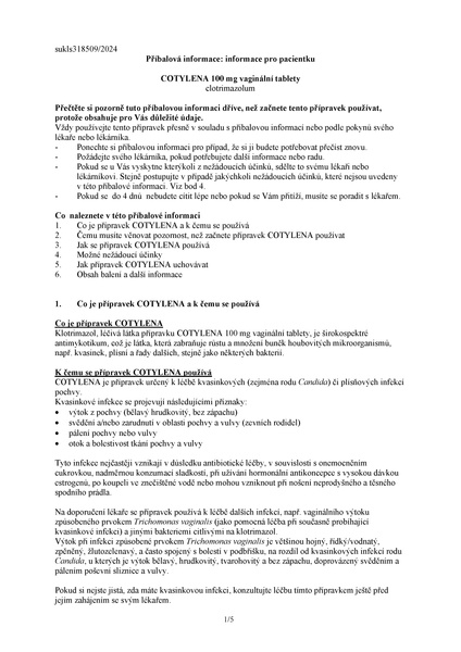 Příbalový leták (SUKL) - Cotylena 100mg 6 vaginálních tablet