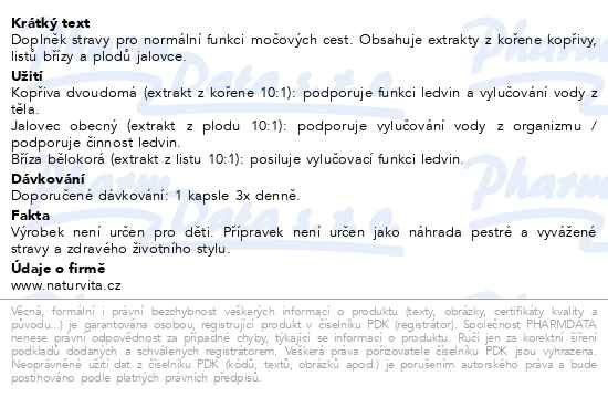 Příbalový leták - NATURVITA HERBA ODVODNĚNÍ 60 kapslí