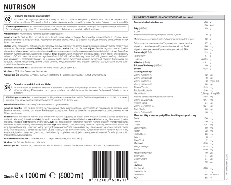 Příbalový leták (SUKL) - Nutrison por.sol.8x1000ml NOVÝ