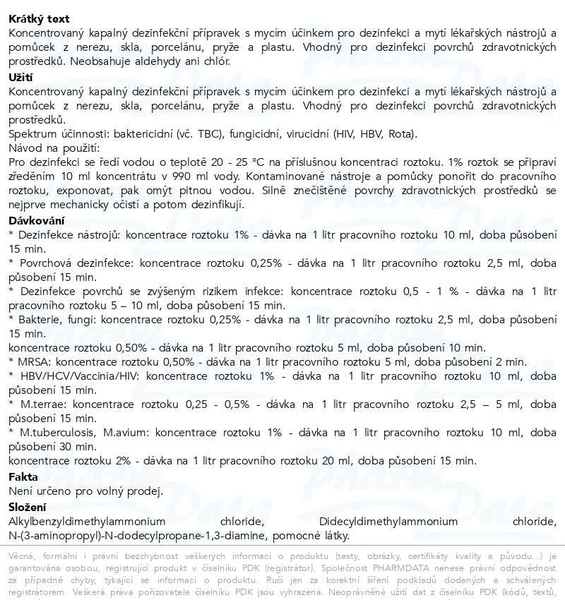 Příbalový leták - Discleen Extra 1l